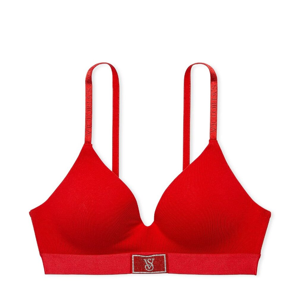 VICTORIA'S SECRET The T-Shirt Shine Patch Lightly Lined Wireless Bra - Lipstick